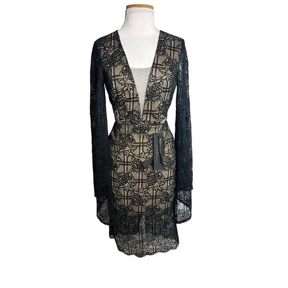 NWT Bronx & Banco Natasha lace dress Sz 2 black tan - Picture 5 of 10
